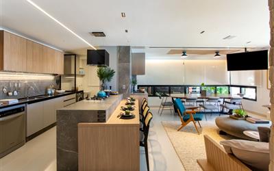Living - cozinha aberta integrada a sala