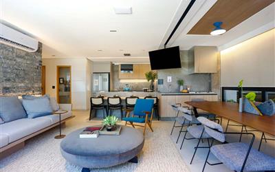 Living - Sala de estar e varanda gourmet integrada
